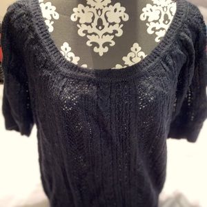 Shimmery Black Express Shortsleeved Sweater